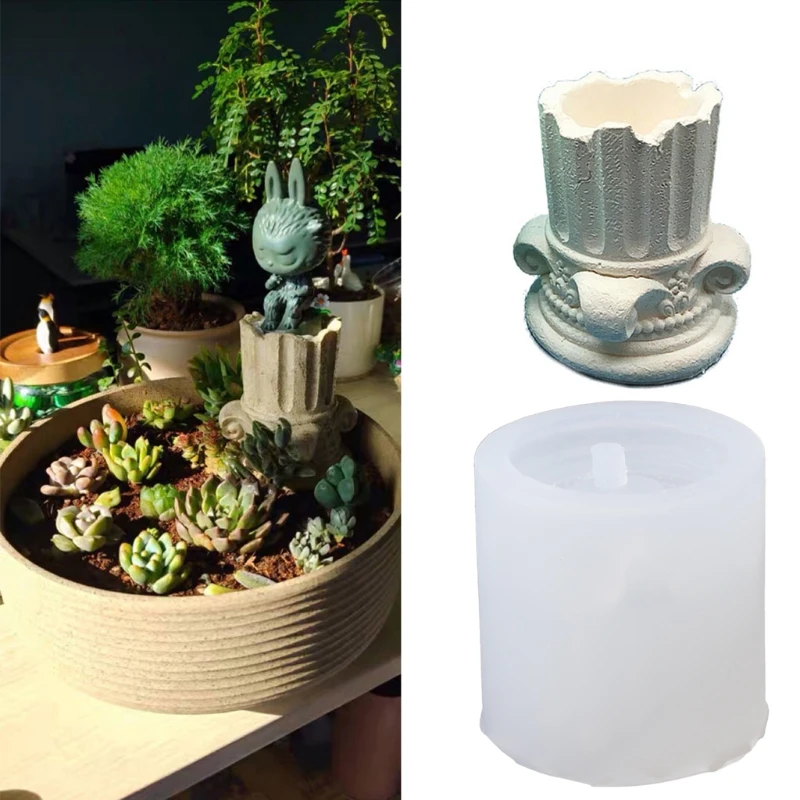 

Greek Pillar Flower Pot Resin Silicone Mold Roman Column Plant Pot Concrete Mold Drop shipping