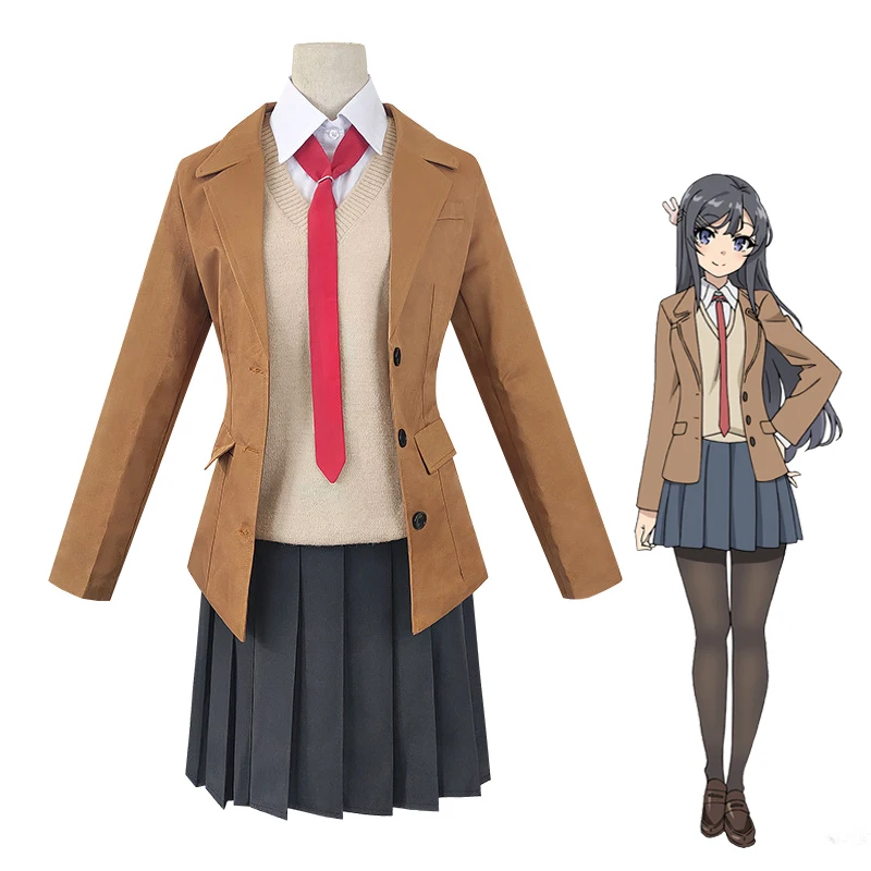 Женский костюм для косплея сакуражима МАИ парик серия Seishun Buta Yarou школьная форма