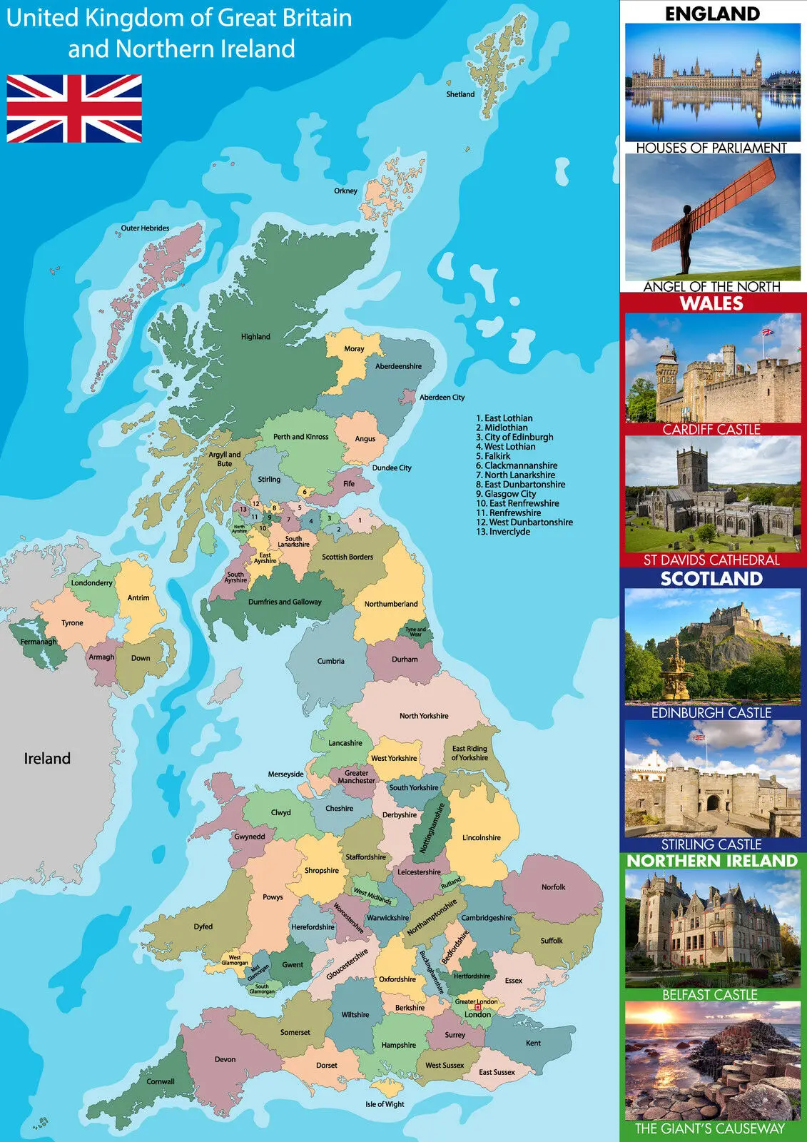 Карта Великобритании и Северной бриллианта искусство дома комната искусство фотография постер Карта Великобритании и Северной бриллианта искусство дома комната искусство фотография постер