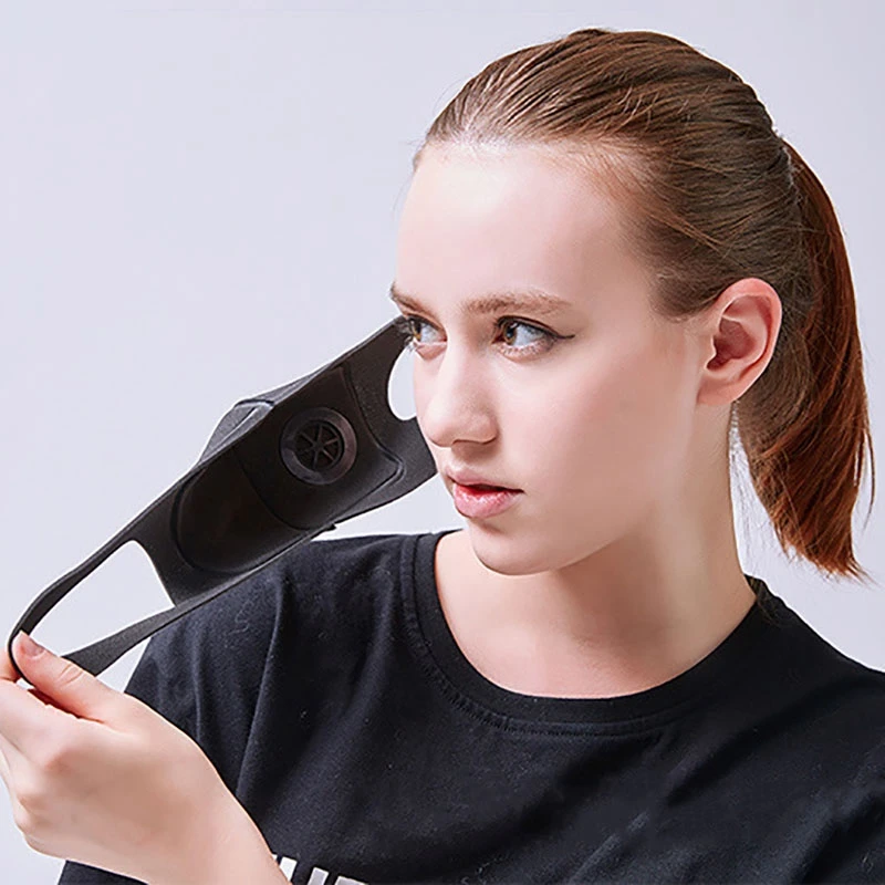 10 шт. противопылезащитная маска PM2.5 респиратор для лица черная дышащая с клапаном