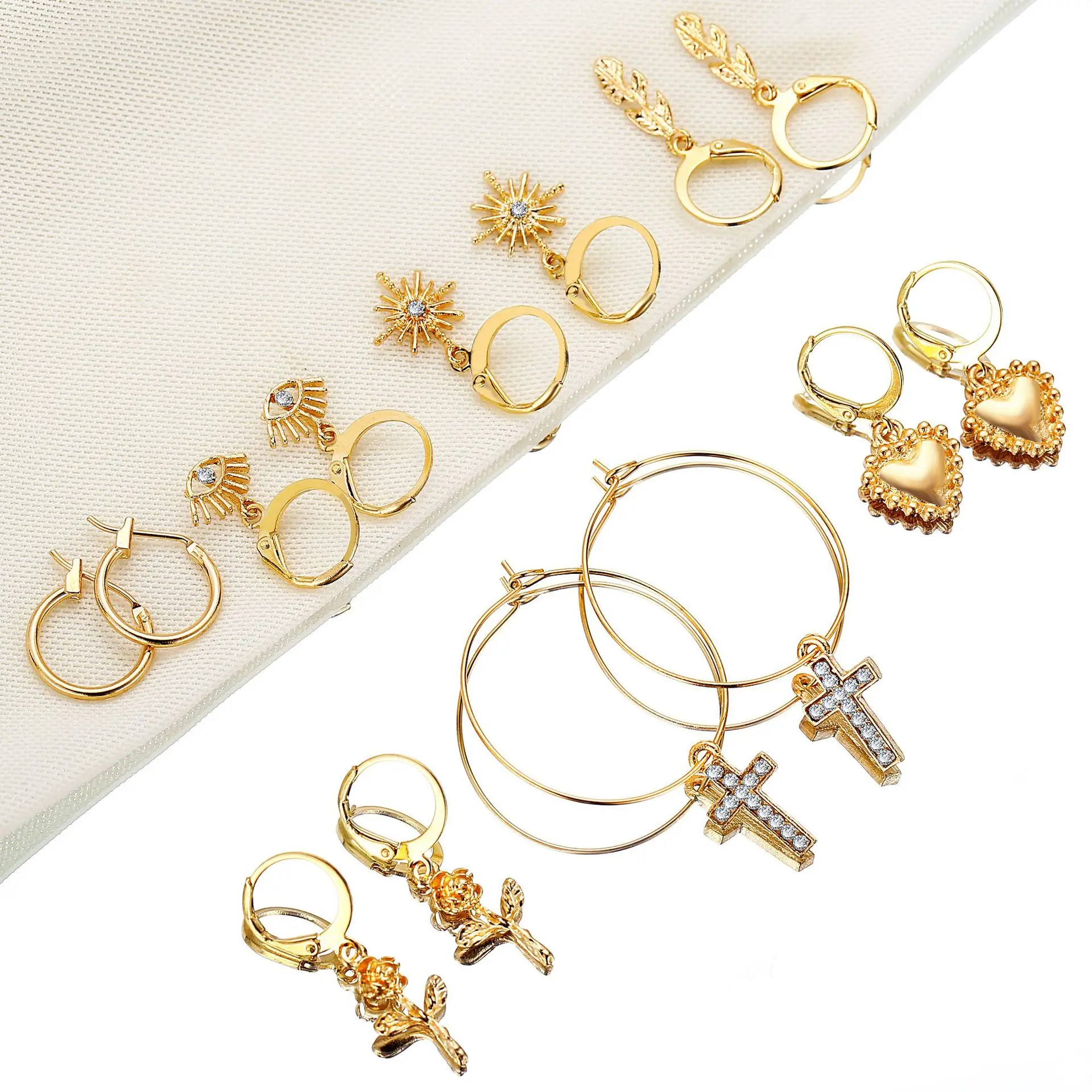 7 шт./комплект женские серьги-подвески с кристаллами | Украшения и аксессуары