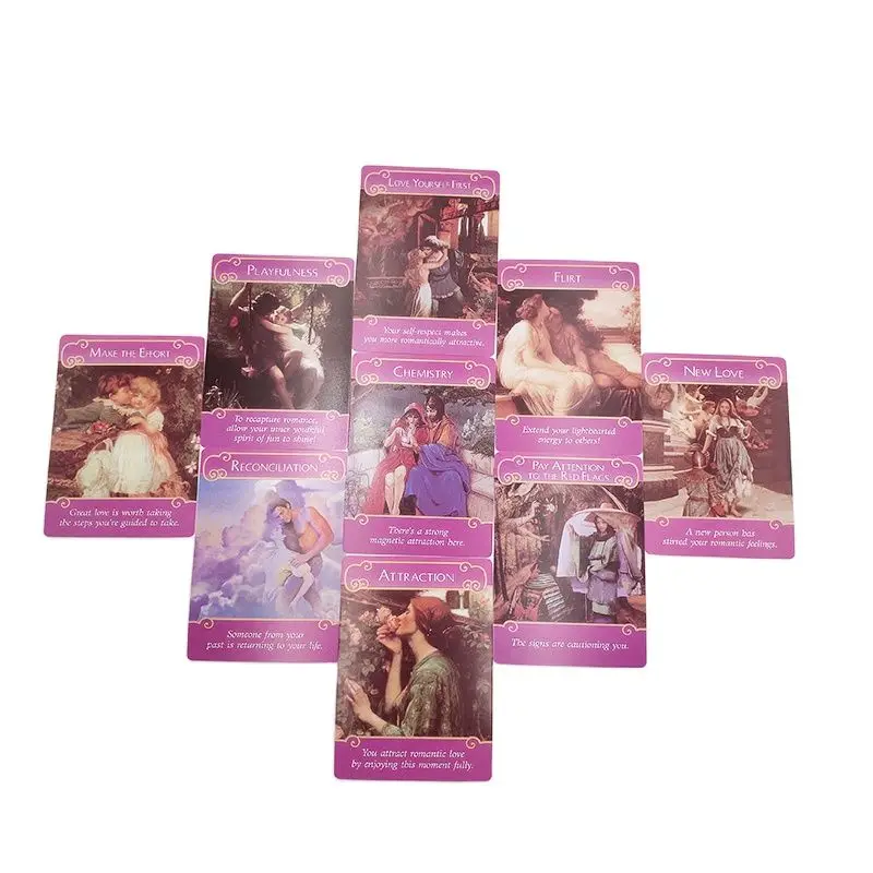 Колода карт Tarot с романтическим ангелом карты изображением ораклов судьба 44