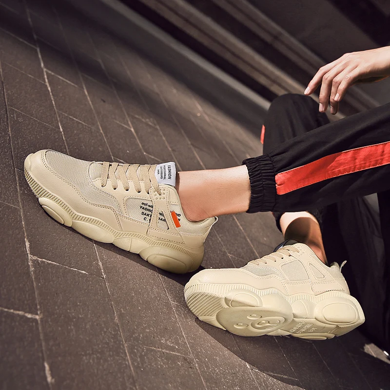 2019 новая сетчатая обувь с красным медведем Мужская Весенняя Корейская версия