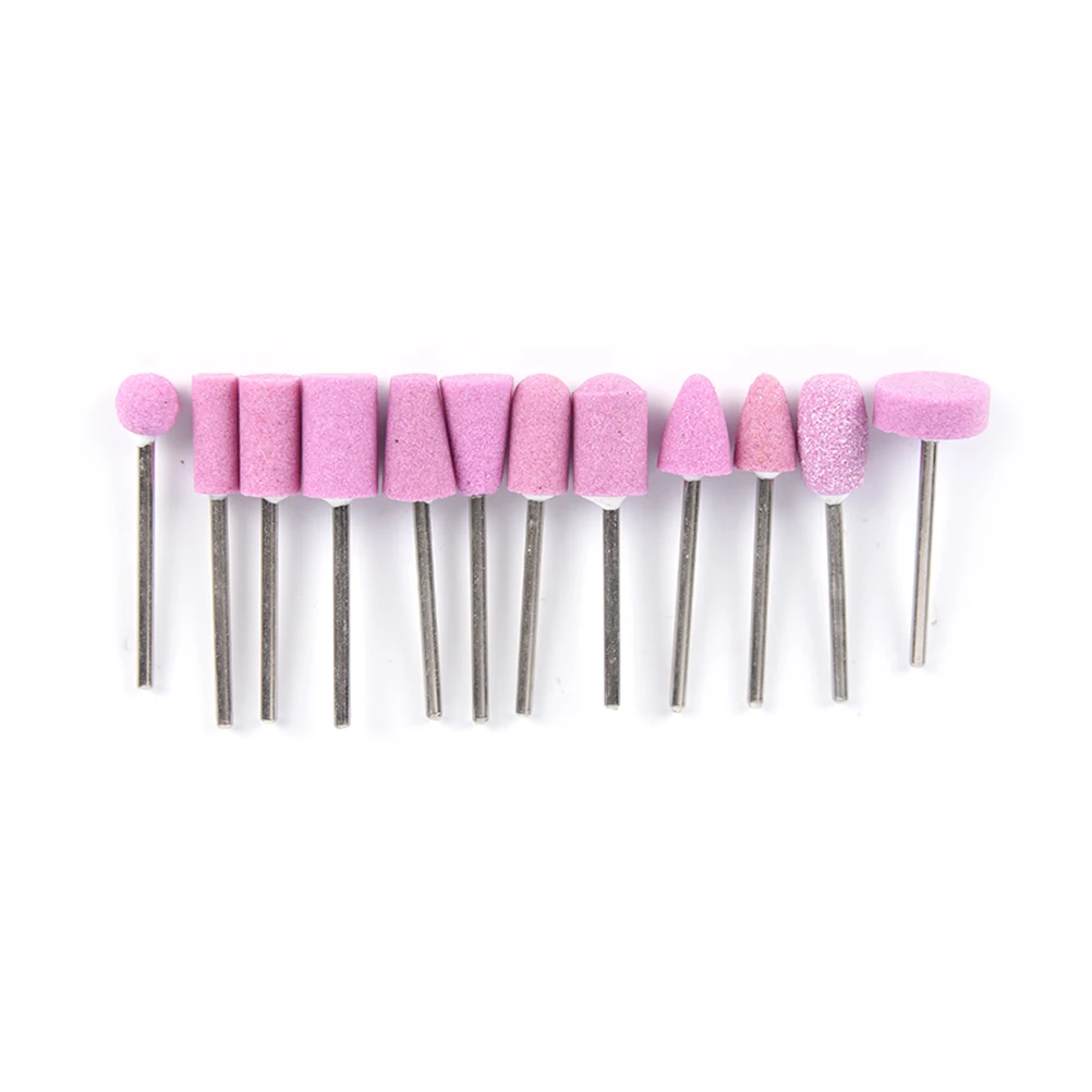

Hot New 12PCS Cuticle Clean Milling File Electric Nail Drill Bit Machine Accessory Ceramic Stone Diamond Burr Drill Brush 2.35mm