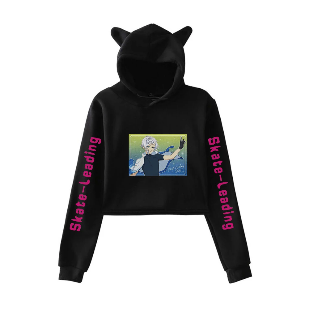 WAWNI скейт-ведущий кофта с кошачьими ушками на капюшоне женщина модный принт