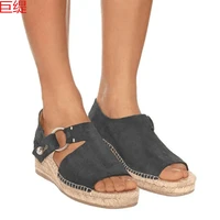 new large light bottom hemp rope sandals women suede sexy rubber sole fish mouth womens wedge shoes sandalias mujer 2018