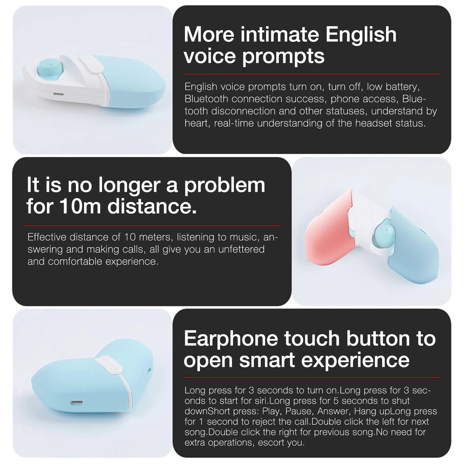 

TWS Wireless Bluetooth Earphone Waterproof Stereo Earpiece Love Creative Wireless Bluetooth 5.0 Headset