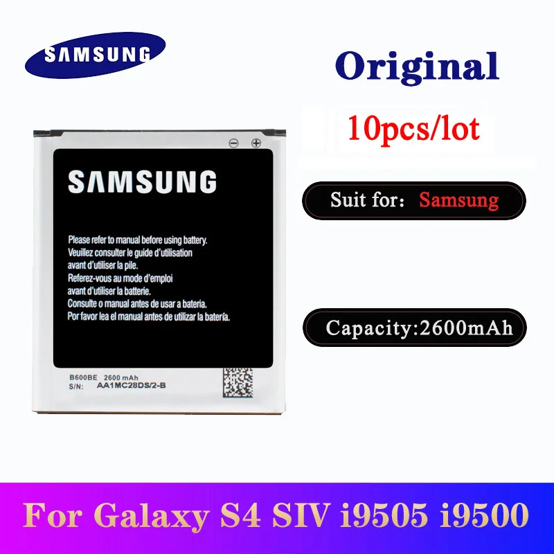 

10pcs/lot Original Battery For Samsung Galaxy I9500 I9502 I9295 I337 I545 I9508 I959 Phone Replacement Batteria B600BE 2600mAh