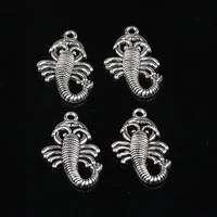 tibetan silver color10pcs zinc alloy scorpion shape metal pendant charms for jewelry making handmade diy necklace accessories