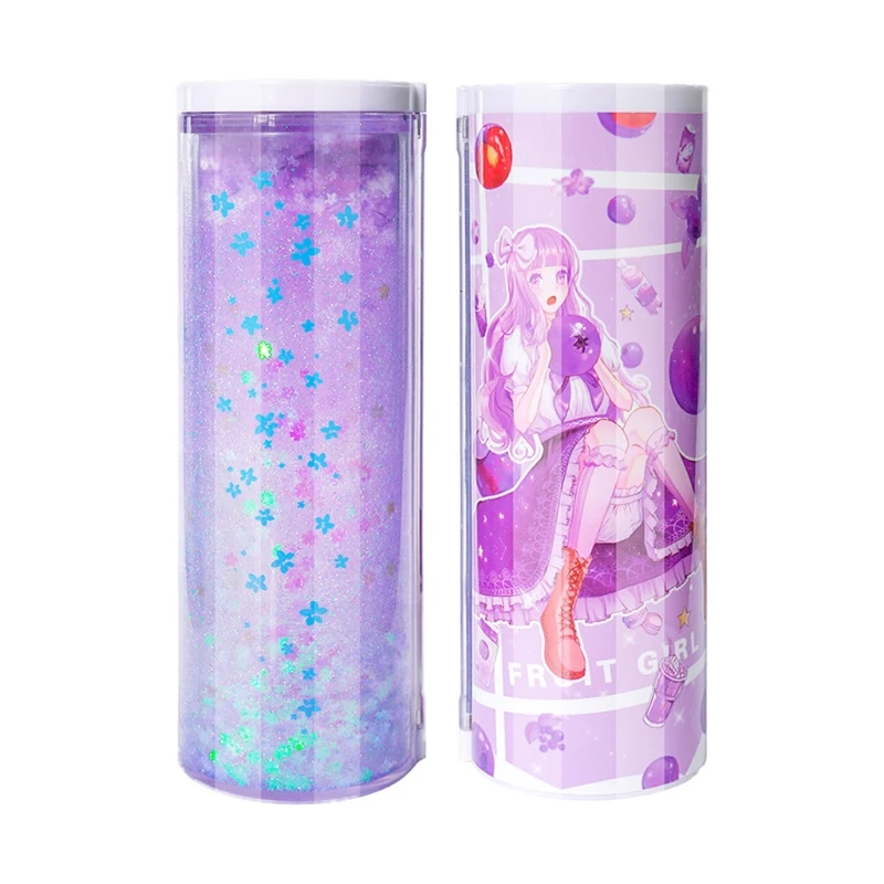 

Multifunctional Pencil Box Case Large Capacity Quicksand Cylindrical Pen Holder Dropshipping