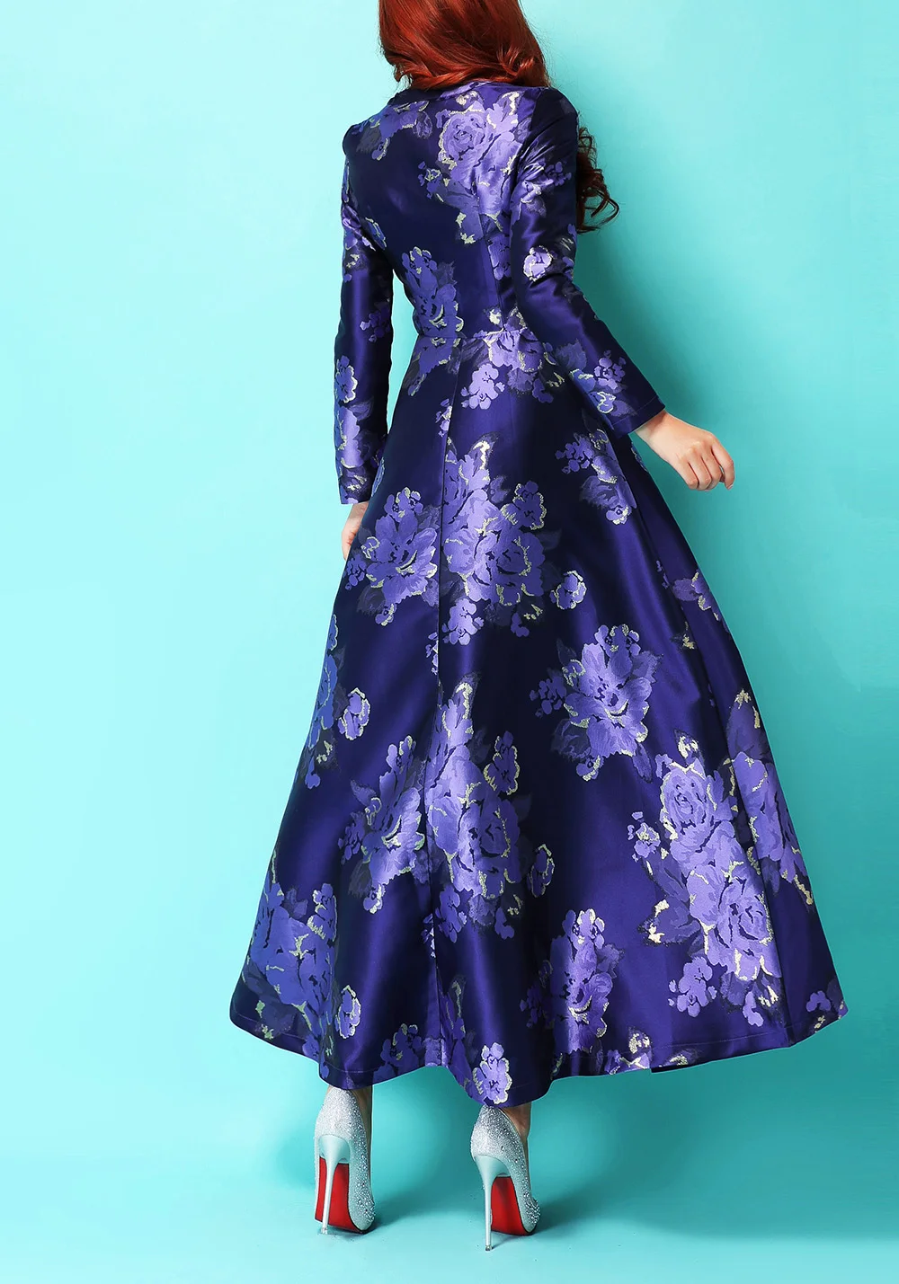 Женское длинное платье в китайском стиле облегающее праздничное вечернее макси