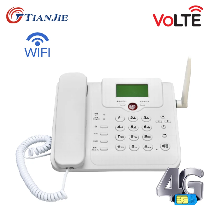 TIANJIE W101L 4G wifi router 4G voice call telephone volte 4g landline wifi hotspot desk sim card slot telephone fixed phone