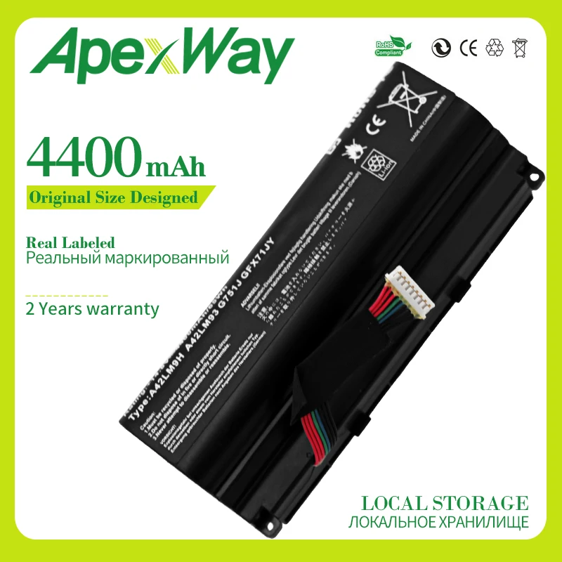 

4400 мАч 14,8 в для Asus A42LM9H A42LM93 A42N1403 GFX71JY4720 GFX71JY4860 GFX71JY4710 GFX71JY G751 G751J G751JM G751JT G751JY