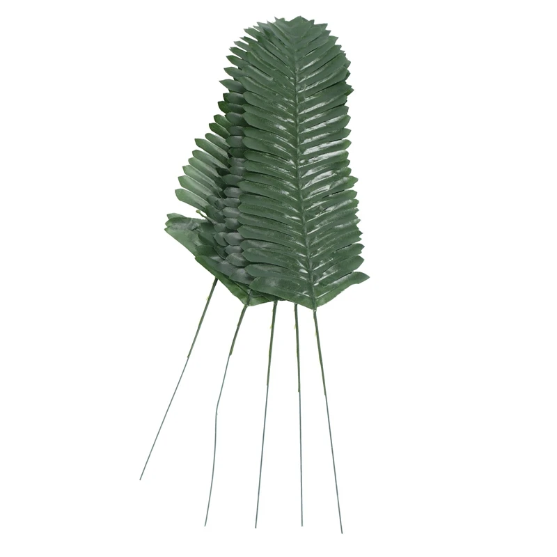 68 Pieces 8 Kinds Tropical Party Decorations Jungle Monstera Leaves Artificial Palm with Faux Stem |