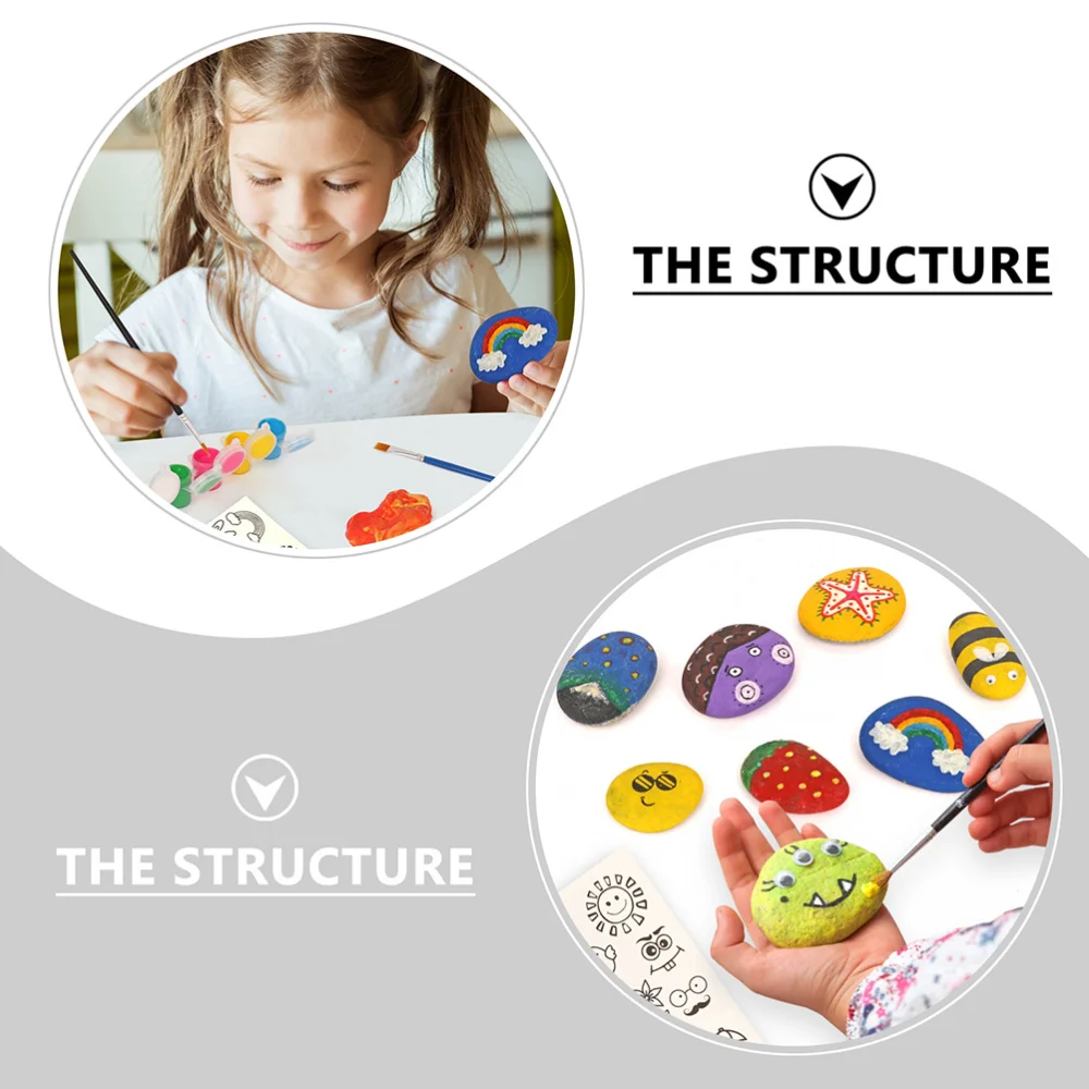 

1 Set Rocks Painting Kit DIY Arts and Crafts Set Children Stones Painting Tools