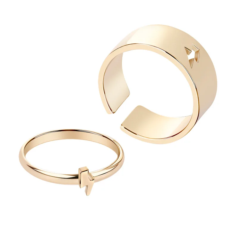 

Cute Little Aircraft Couples Thin Ring Wide Rings Fashion Simple Engagement Jewelry Statement Women Love Heart Ring Gift