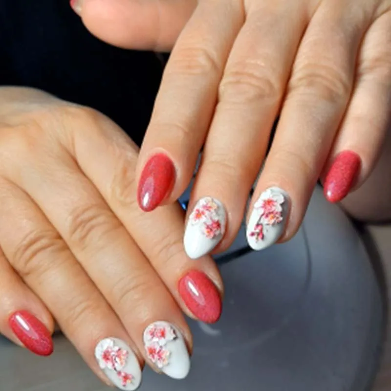 

3D Flower Acrylic Engraved Nail Sticker Tassel Colorful Butterfly Pattern Water Decals Sculpture Nail Sticker Sweater Gift