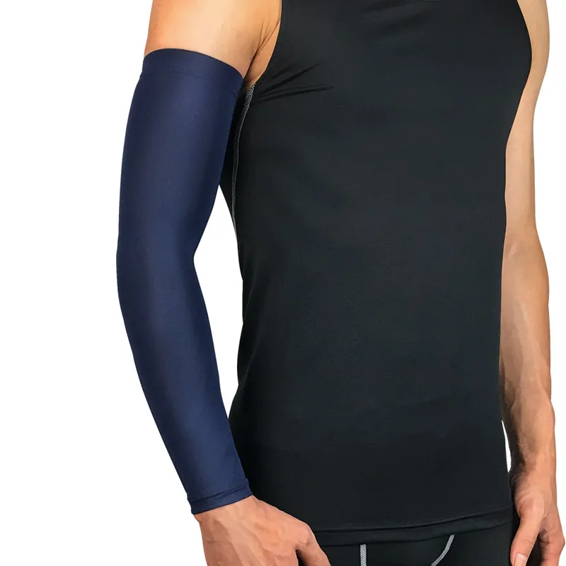 Dark blue 1 шт. дышащие спортивные рукава для защиты от солнца, удобные нескользящие мягкие быстросохнущие рукава для велоспорта и баскетбола - Цвет: Dark blue