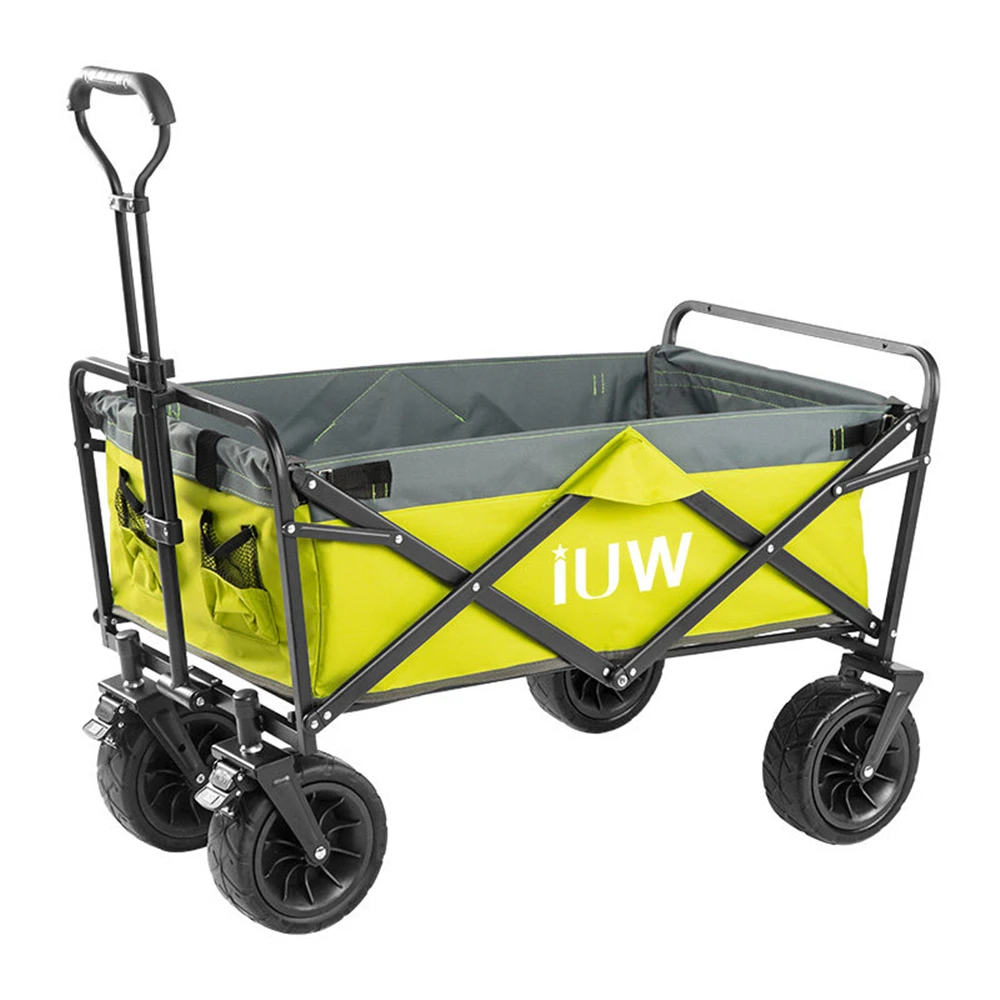 

B-LIFE Folding Garden Outdoor Park Utility Wagon Picnic Camping Cart with Fat Wheel Bearing and Brake Baby Stroller Portable