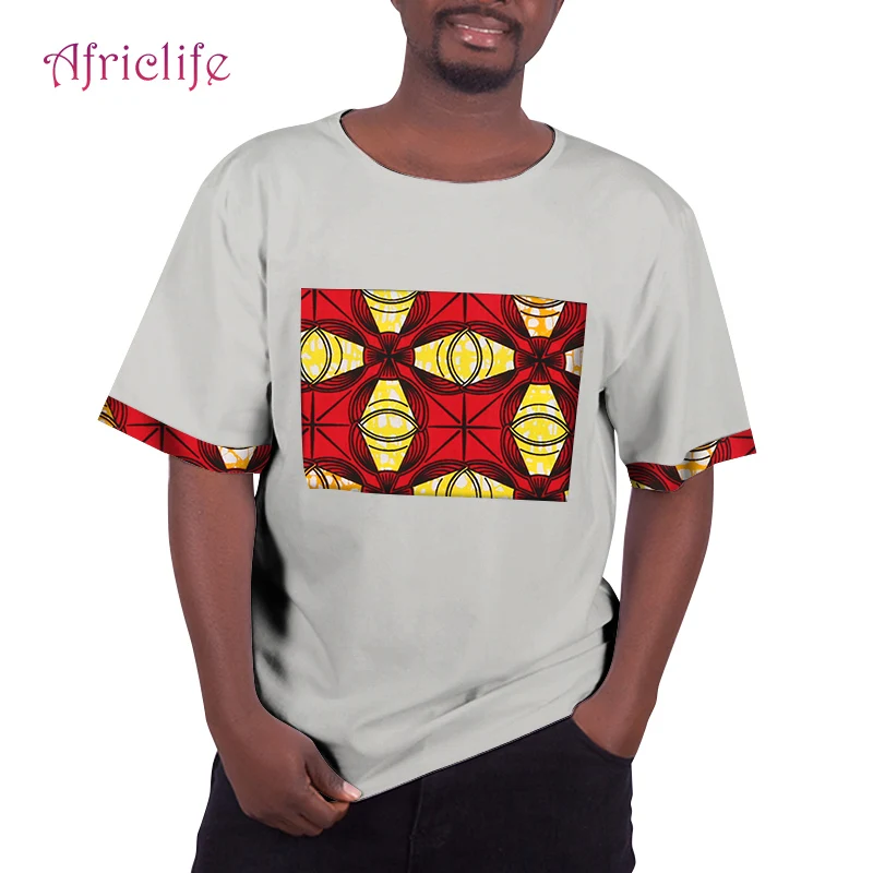 

Men Summer Clothing Popular Men T-Shirt African Wax Cotton Fashion Men Top Clothing Plus Size Custom WYN1079
