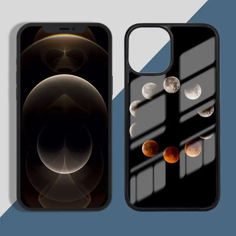 

Moonlight Moon phases Earth universe Phone Case for iPhone 11 12 pro XS MAX 8 7 6 6S Plus X 5S SE 2020 XR Hard PC