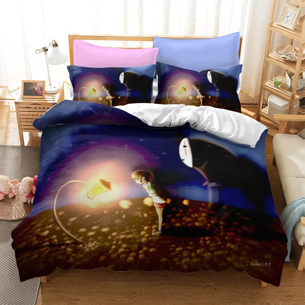 

Spirited Away Bedding Sets US/Europe/UK Size Quilt Cartoon Bed Cover Duvet Cover Pillow Case 2-3 Pieces Sets Adult Children
