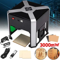 3000mw cnc wifi usb laser engraver diy logo mark printer cutter woodworking mini laser engraving machine engraving range 80x80mm