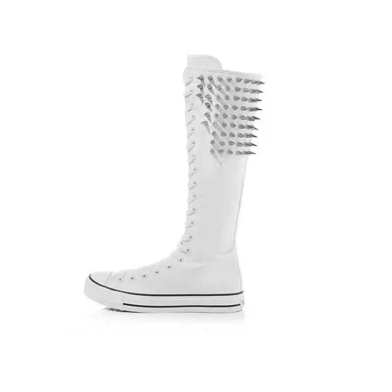 2019 Сезон весна осень Женская танцевальная обувь с высоким голенищем С заклепками