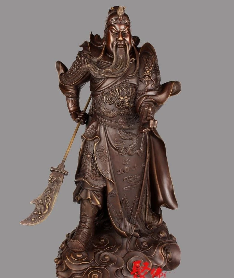 Бесплатная доставка 18 дюймов китайская фотомагнитная статуя Гуань Гонг Yu Budda God