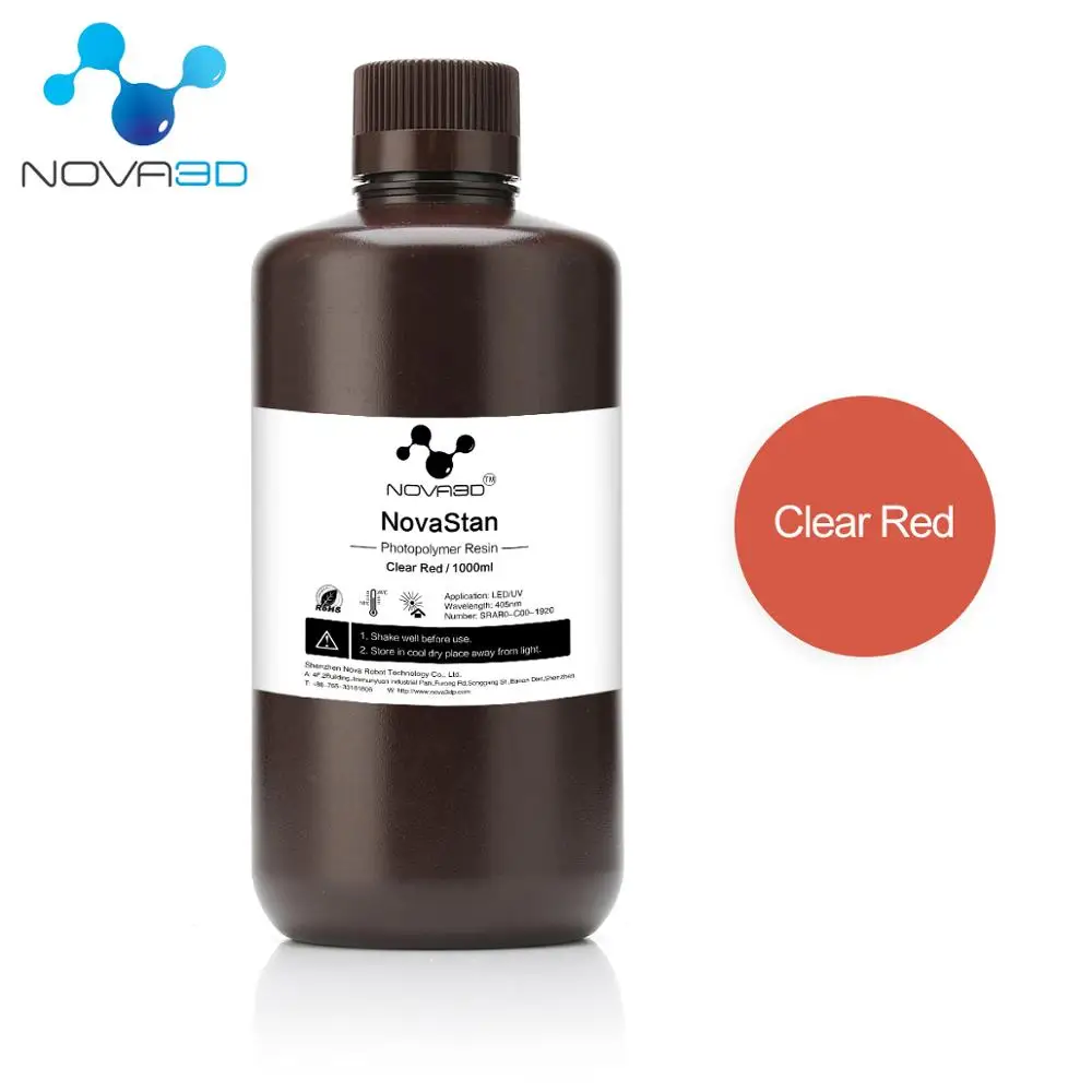 1L tran-red NOVA3D принтер 405nm УФ полимерный печатный материал lcd DLP SLA УФ чувствительный жидкий фотополимер - Цвет: 1L tran-red