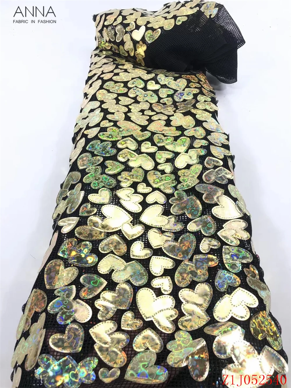 

Anna nigerian gold sequin lace fabric for sewing party dress 5 yards african lace fabric 2021 fashion french women net tulle