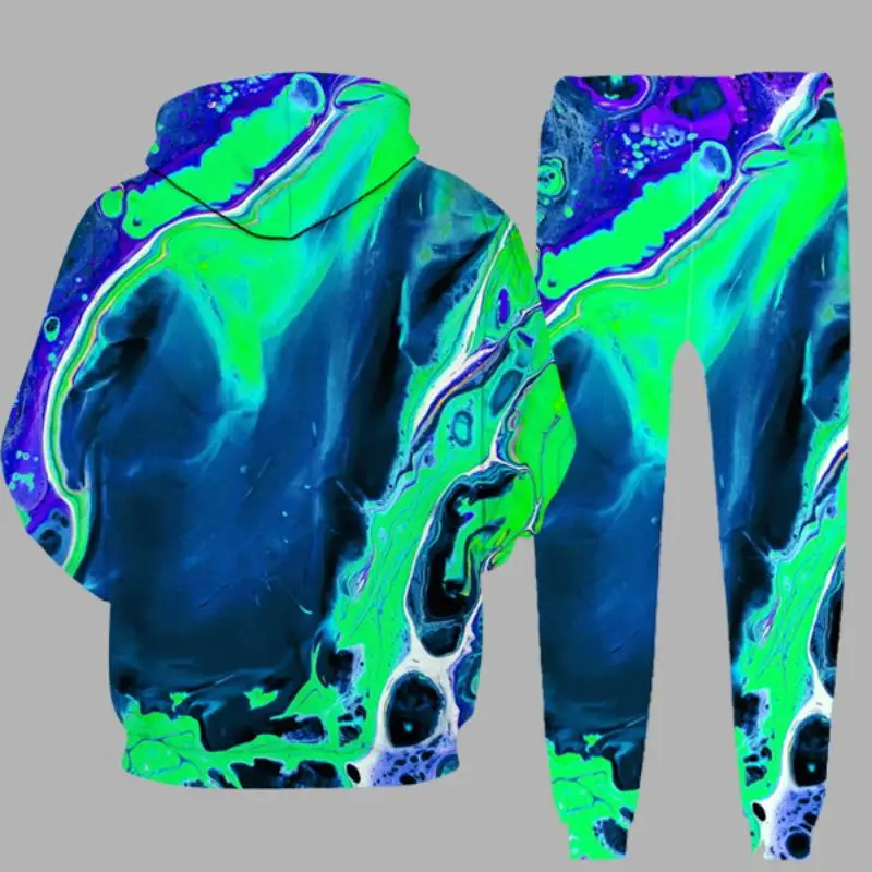 

3D Sportswear Men's Fall/Winter Hoodie Pants 2-Piece Set 2021 Running Hoodie Men's Sweatshirt Sports Jogging Sweatpants Suit
