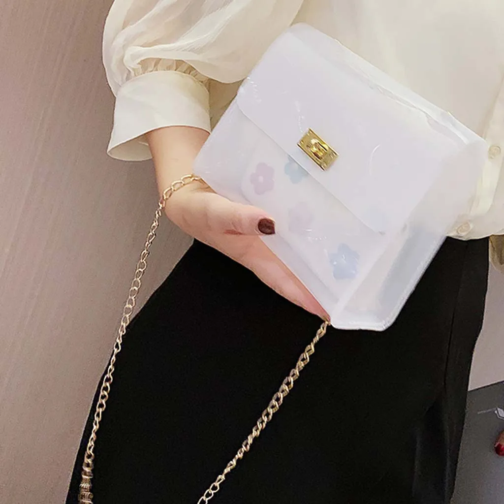 Женские Прозрачные сумки через плечо из ПВХ женские сумки-желе конфетных цветов