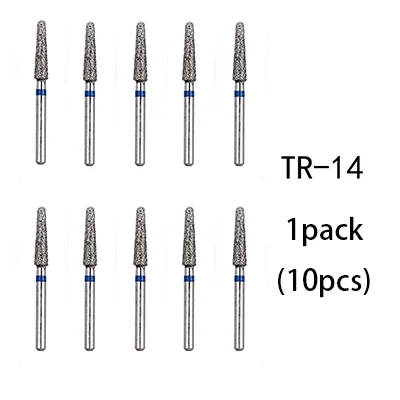 TR-14(10pcs) BR-31 Dental Diamond Burs Drill Dentistry Burs High Speed Handpiece Handle Diameter 1.6mm Dentist Tools BR-41 TR-13 FO32 - Цвет: TR-14(10pcs)
