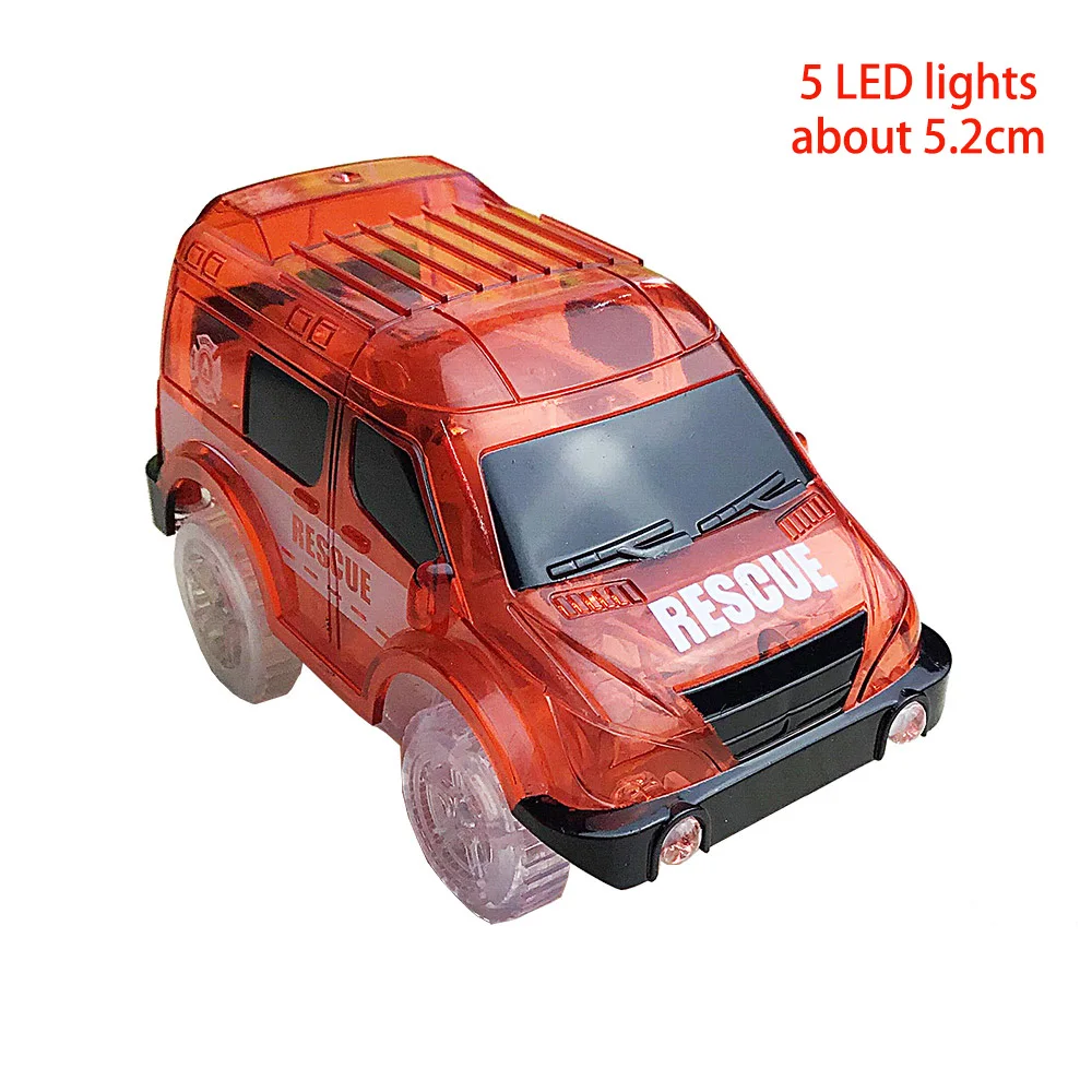 5 LED Lights 5,4 см электронный 5 светодиодный игрушечный автомобиль с мигающими огнями волшебные развивающие игрушки Детский подарок на день рождения игра с треками - Цвет: 5 LED Lights