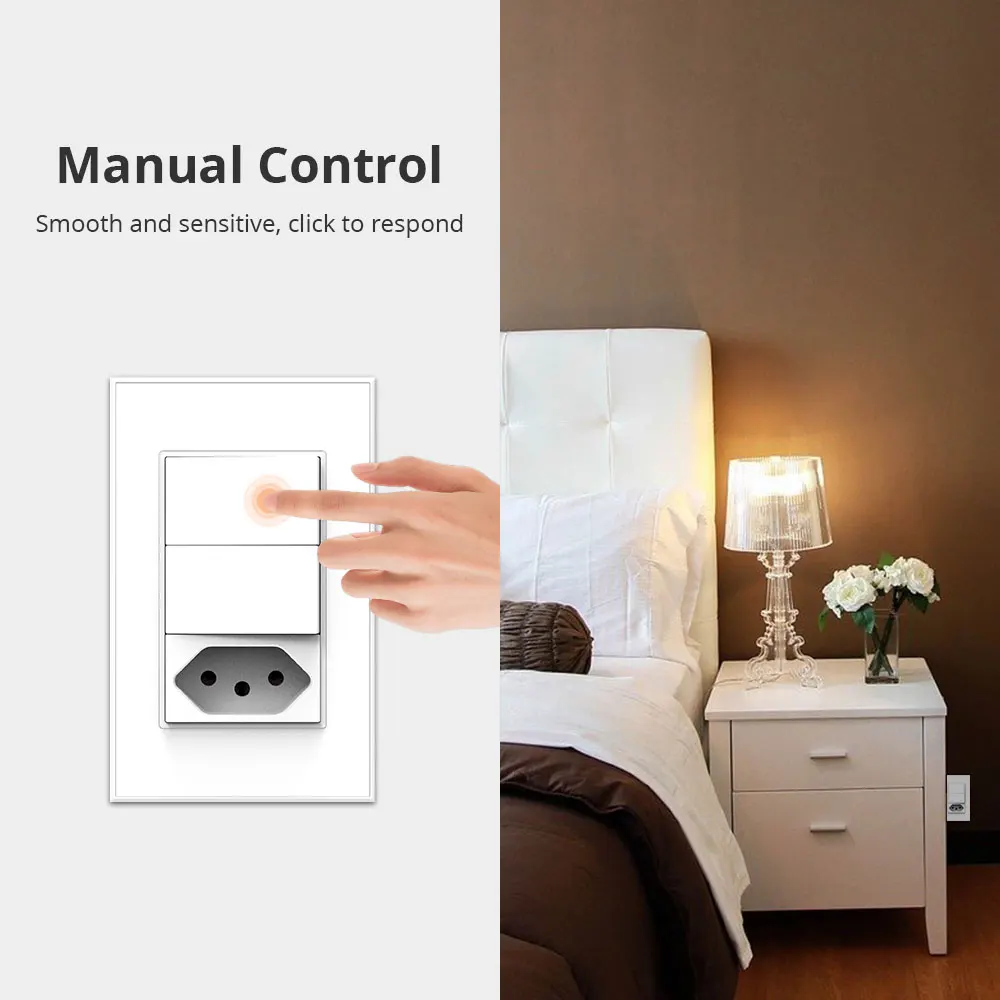 Zemismart Tuya WiFi Brazil Socket Smart Wall Light Switch Support Alexa Google Home Voice Control Brazilian Outlet | Обустройство
