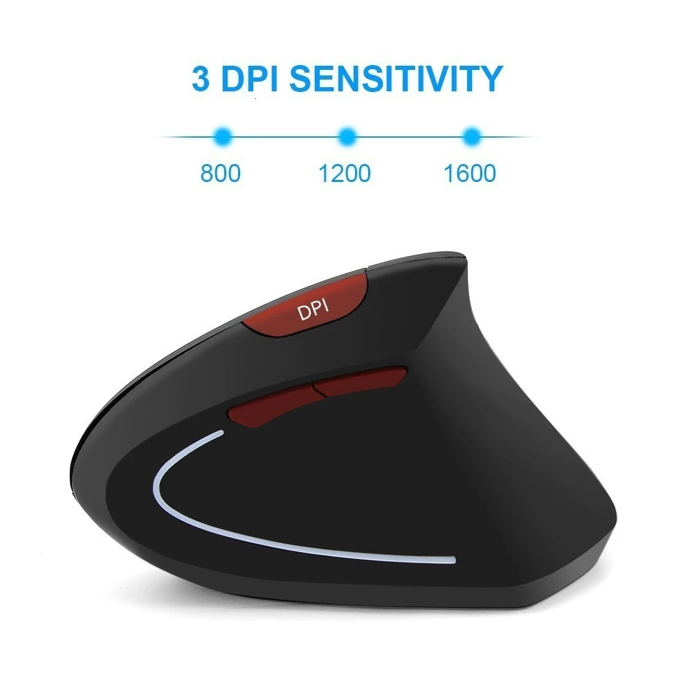 CHYI, Вертикальная Эргономичная Беспроводная Usb игровая компьютерная мышь для ноутбука, 6 кнопок, оптическая компьютерная мышь, 3d подставка, эргономичная мышь для Macbook