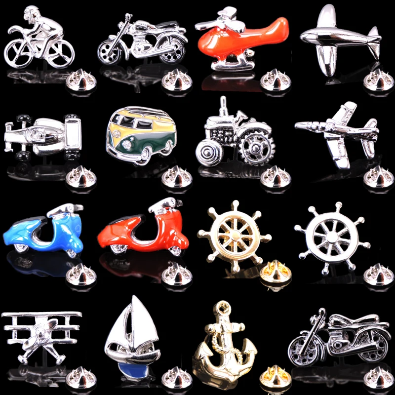 high quality men's brooch fashion jewelry boat anchor motorcycle plane Brooch new men's Wedding Shirt Dress LAPEL BADGE PIN gift