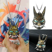 genshin impact yasha xiao mask cosplay alloy key chains keychain znic alloy necklace pendant prop gift women mens accessory