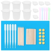 diy crystal epoxy dispensing mixing stirrer dropper measuring cup crafts making silicone resin measuring cups tool kit
