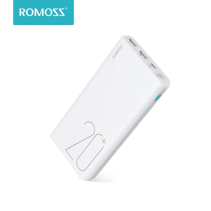 ROMOSS Sense 6+ power Bank 20000 мАч портативный внешний аккумулятор с QC3.0 двухсторонняя Быстрая зарядка для телефонов и планшетов