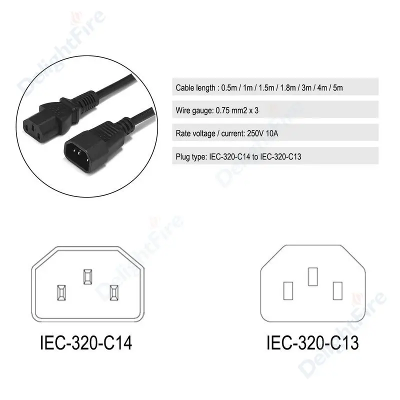 UPS IEC C13 до C14 шнур питания 3 м 5 м 10 м C13 C14 удлинитель питания для PDU PC монитор компьютера DMX DJ сценический светильник переменного тока