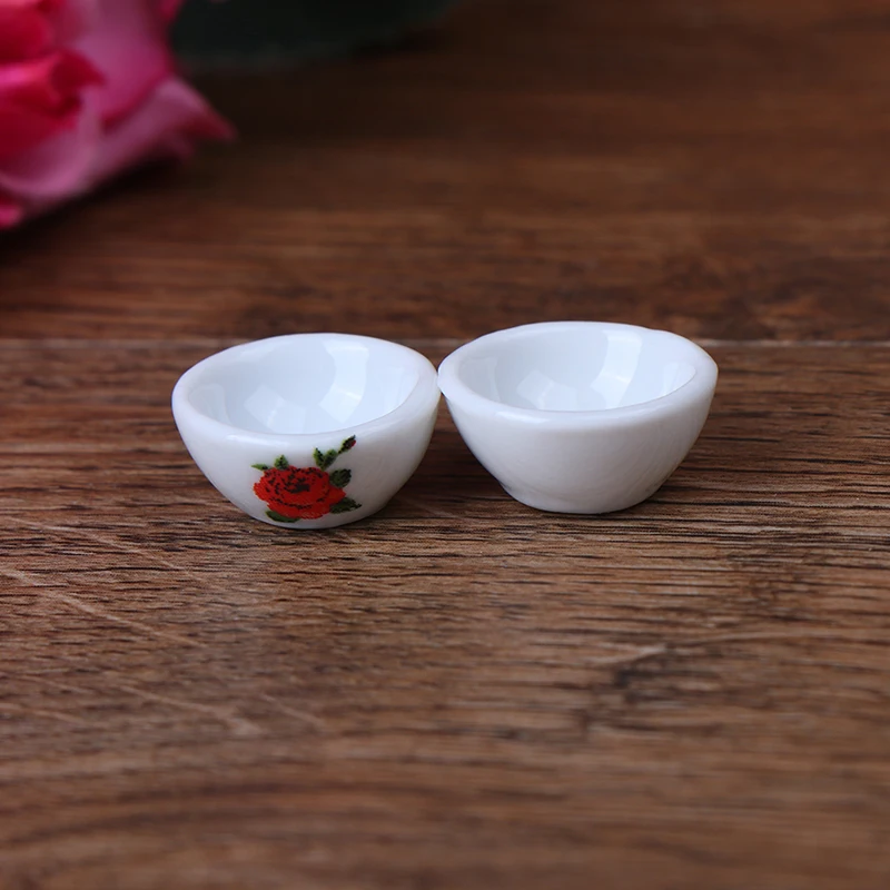 Горячая Распродажа 1:12 милый кукольный домик миниатюрная Кухня Мини-чаша для