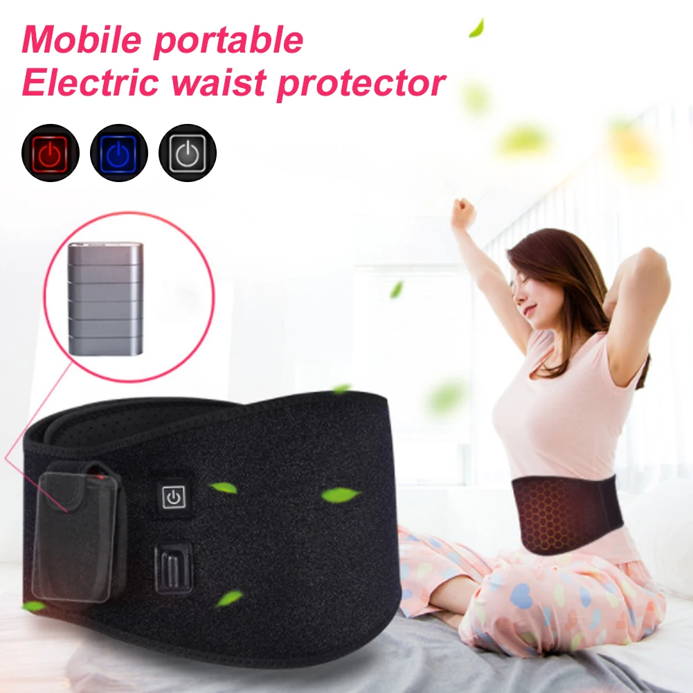 

Heated Waist Belt Rechargeable Adjustable Waist Massage Support Belt with 3-Mode Control for Abdominal Spine Back Pain Relief