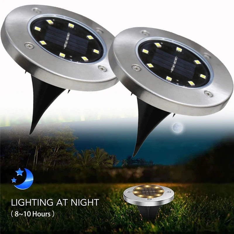 

20Leds Lawn Yard Led Night Light Solar Lamp Under Buried Ground Solar Light Waterproof Outdoor Pathway Compressive Garden Lights