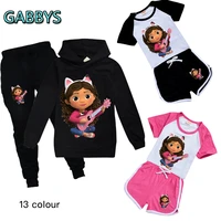 2021 gabbys doll house cotton child tracksuit autumn cosplay costume sets children boys girls clothes kids t shirtpants suits