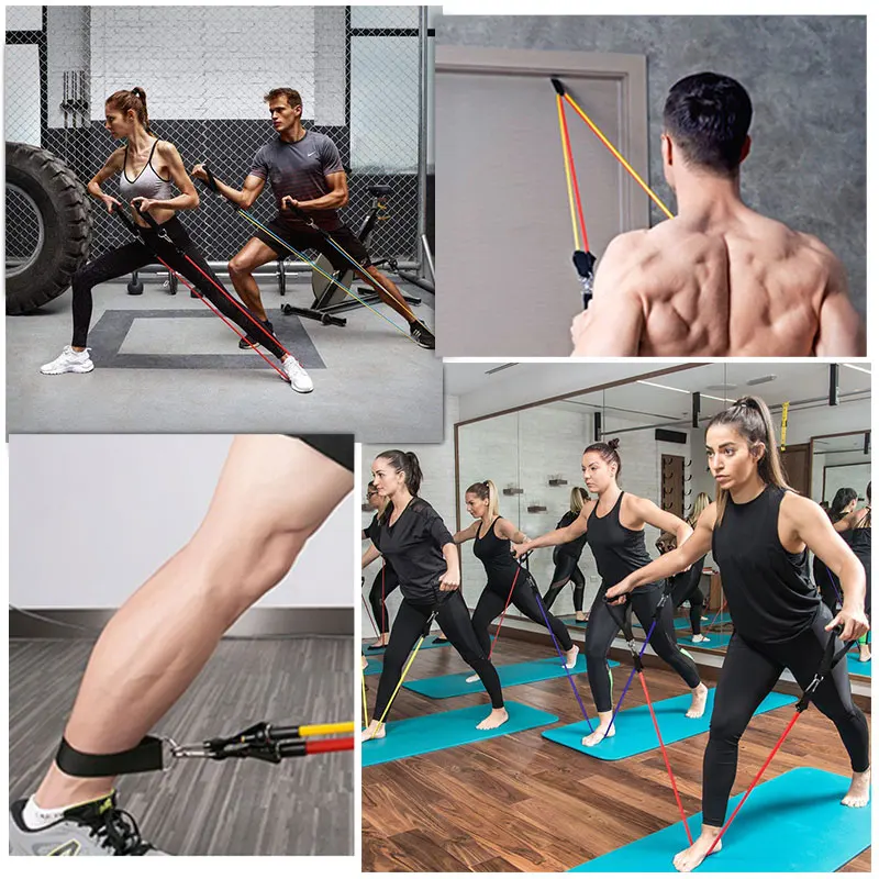

11Pcs Resistance Bands Set Elasticas Fitness Gym Workout Home Outdoor Muscle Training Yoga Rubber Equipment