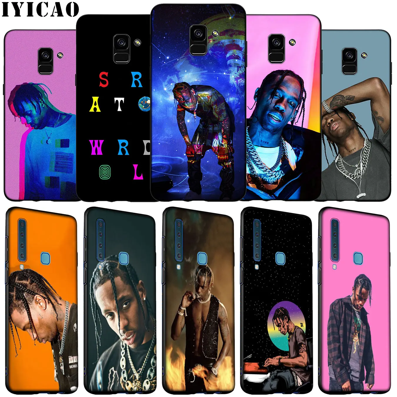 Мягкий силиконовый чехол IYICAO с изображением популярного певца и рэпера Travis Scott для Samsung Galaxy A6 A9 A8 A7 2018 A3 A5 Note 9 8 10 Plus 20 Ultra.