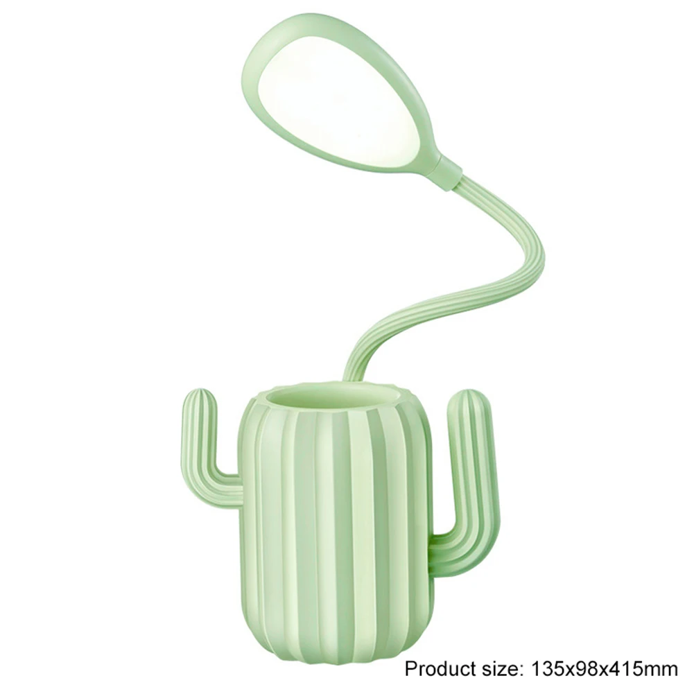 

Creative Cactus Shape LED Table Lamp Charging Adjustable Learning Table Lamp with Pen Storage Holder for Study Bedroom Office