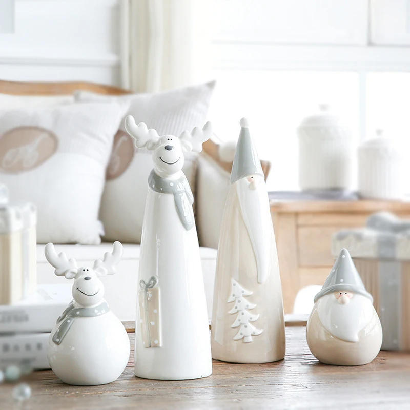 [Милый] скандинавский креативный Санта-Клаус с оленем керамические украшения для